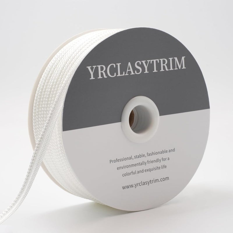 YRCLASYTRIM 0.35inch,(55Yards) Sewing Piping Trim,Shining Polyesterter Cord Trim,for Sewing Clothing,Hometextile, Decoration DIY Crafts Edge Piping Embellishments,30Colour (Lily White) - Image 3